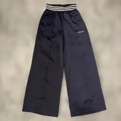 adidas originals パンツ　ネイビー　サテン