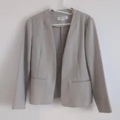NATURAL BEAUTY BASIC ノーカラージャケット S ベージュ