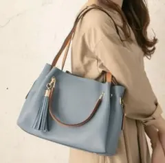 【訳あり美品】アーバンリサーチロデスコ❤︎ポケットワイド4WAYトートバッグブルーのサムネイル