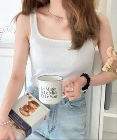 リブ タンクトップ
