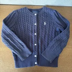 POLO RALPH LAUREN ケーブルニットカーディガン ネイビー ４Ｔ