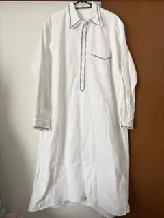 ヴィンテージ　ナイティー　ロングシャツ　白　ホワイト　古着　ビンテージ　ナイト