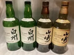 空瓶 山崎12年 白州12年 竹鶴 ピュアモルト ウイスキー 4本セット