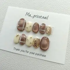 【137・サイズオーダー】チェックネイル マグネット 冬ネイル