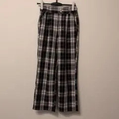 トップバリュ チェック柄 ワイドパンツ 160 女の子 男の子 イオン