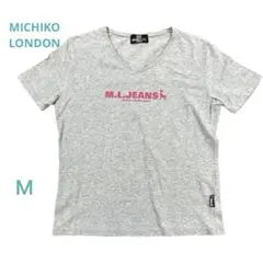 【ミチコロンドンジーンズ】レディース　Ｖネック　半袖Tシャツ　ロゴ　シンプルのサムネイル
