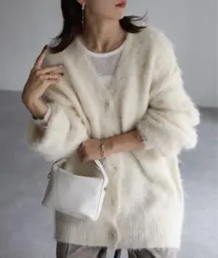 シャギーVネックカーディガン