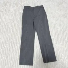【a3622】UNIQLO 新品 ストライプ スラックス グレー S M