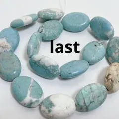 dr376/SALE！天然石◇練りターコイズ　オーバル1連