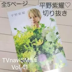 平野紫耀 切り抜き♡全5ページ（TVnaviSMILE/Vol.41）