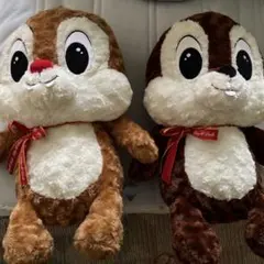 ディズニー チップとデール BIG リボンぬいぐるみ セット Disney 2匹