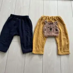 フリースパンツ　80 トラ　GU ベビー服　ベビーパンツ　2枚セット　裏起毛
