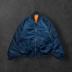 【着画】unknownネイビーMA-1フライトジャケットMミリタリーボンバー中綿
