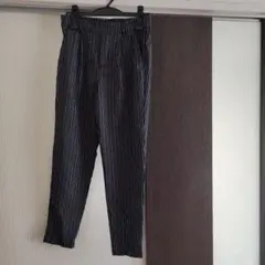 THE SHOP TK ストライプ テーパードパンツ 紺 ネイビー Mのサムネイル