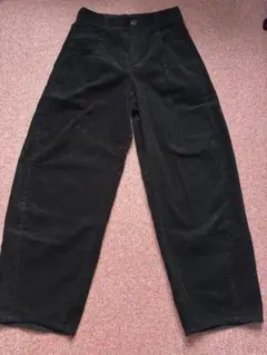 【新品未使用】GU コーデュロイバレルレッグパンツ L ブラック