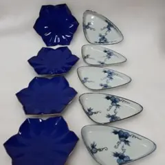 小皿　葡萄柄5枚セット、桔梗柄4枚セット　新品未使用