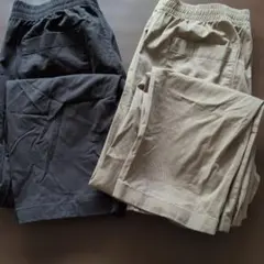 UNIQLO 長ズボン Lサイズブラック&ベージュ 2色セット