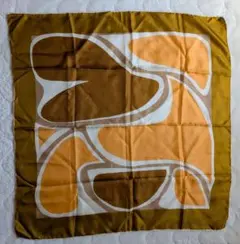 ブラウンオレンジ抽象デザインスカーフ