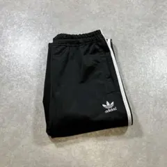 adidas トラックパンツ ジャージ 黒 ストライプ ウエスト調整可