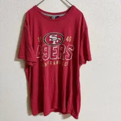 エヌエフエル アメカジ Ｔシャツ クルーネック 半袖 ゆったり Ｌ 赤 綿 通学のサムネイル