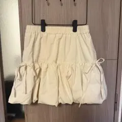 VEHEMENT しまむら リボン付き バルーンミニスカート アイボリー