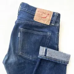 オアスロウ 107 セルビッジデニムパンツ M 日本製 インディゴのサムネイル