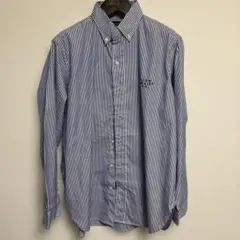 未使用品】F.C.R.B ストライプシャツ ブルー×ホワイト ロゴワッペン L