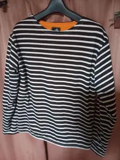 ワークマンFieldCore 黒白ストライプ 肉厚ワッフルインナー長袖カットソー