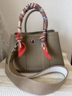 ✨美品✨ミニショルダーバッグ 2way ハンドバッグ ベージュ スカーフ付き