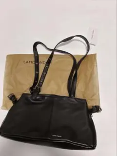 SAMO ondohブラックレザー ショルダーバッグ