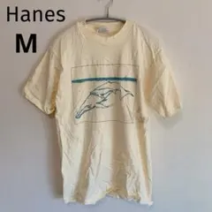 海外古着✨Hanes 【M】 Tシャツ クジラ メンズ 室内着 汚れあり