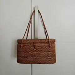 ブラウン かごバッグ アタバッグ