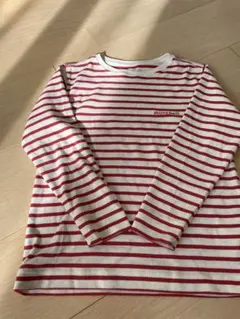 montbell 長袖カットソー 120サイズ 赤白ストライプ
