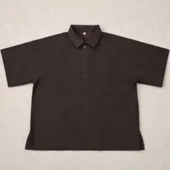 無印良品 メンズM 半袖ポロシャツ ダークブラウン 美品 シンプル