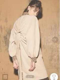 eimy istoire ロゴ ファスナー モノグラム バックスロス ワンピース