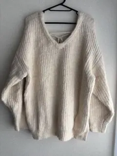 LOWRYS FARM 2WAYニット プルオーバー アイボリー