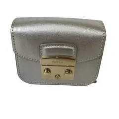 FULRA メトロポリス ミニクロスボディ ショルダーバッグ レザー シルバー