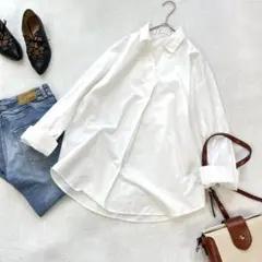 【ロペピクニック】レディース トップス 白長袖ブラウス スキッパーVネック