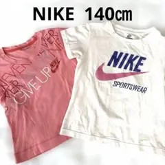 NIKE 女の子ホワイト　ピンクTシャツ　140㎝のサムネイル