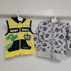 BABY DOLL フード付きベスト 80　ANAP セット売り