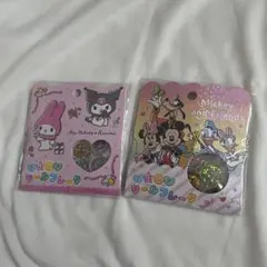 ディズニー ミッキー&フレンズ マイメロディ クロミ おはじきシールフレーク