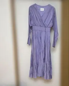 Ameri VINTAGE紫 長袖 カシュクールワンピース