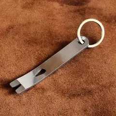 ステンレス銅 ミニバール キーホルダー（シルバー）釘抜 くぎ抜き ネイルプーラー