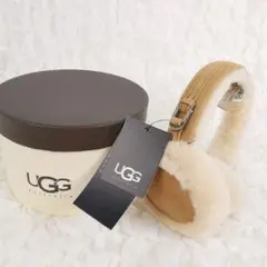 新品タグ付 UGG サイドバックルベルト イヤーマフ シープスキン チェスナット