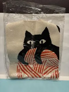 黒猫　ニットミニバッグ