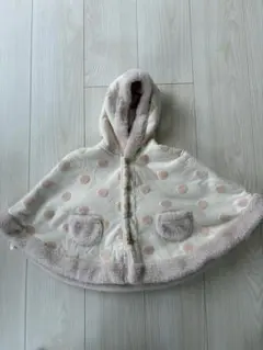 フリースフード付きベビーポンチョ