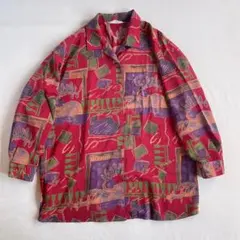 used レトロ アート 総柄 シャツ 古着 ヴィンテージ vintage