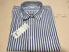 ユニクロ、青と白のストライプ プルオーバーシャツ XL