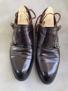 ダークブラウン ダブルモンクストラップシューズ