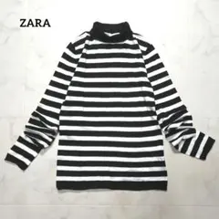 ZARA ザラ タートルネックカットソー 薄手ニット ボーダー